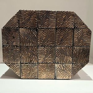 Decorative wood box with tiger stripes